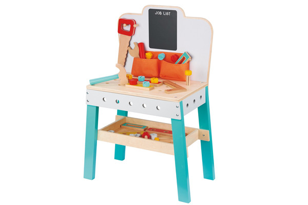 Vrolijk gekleurde kinderwerkbank.